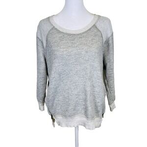 American Eagle Women's Crewneck Sweatshirt Size M Gray Mixed Fabric Sporty